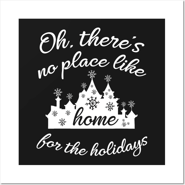 Castle Home for the Holidays in white - Wall Art by fairytalelife